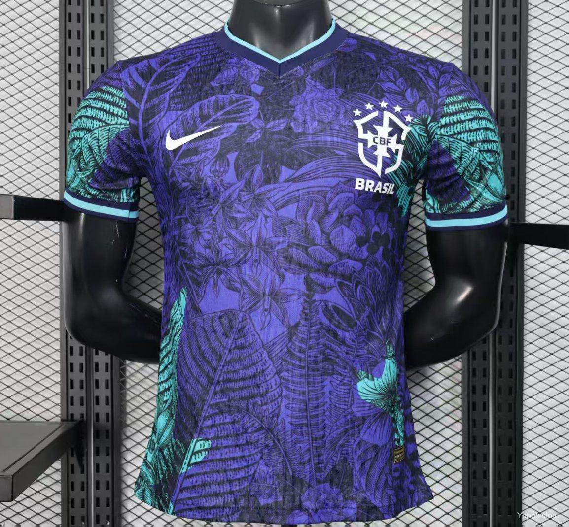 Brazil Purple with Tropical Leaf Pattern 2025 Player Jersey