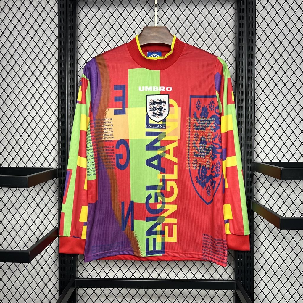 England Goalkeeper Retro 1995/96 Long Sleeve Adult Soccer Football Jersey