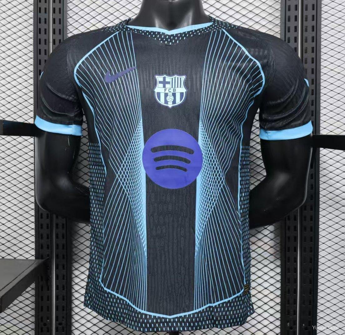 FC Barcelona Black with Geometric 25/26 Player Jersey