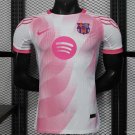 FC Barcelona Pink White with Diagonal Stripe Pattern 25/26 Player Jersey
