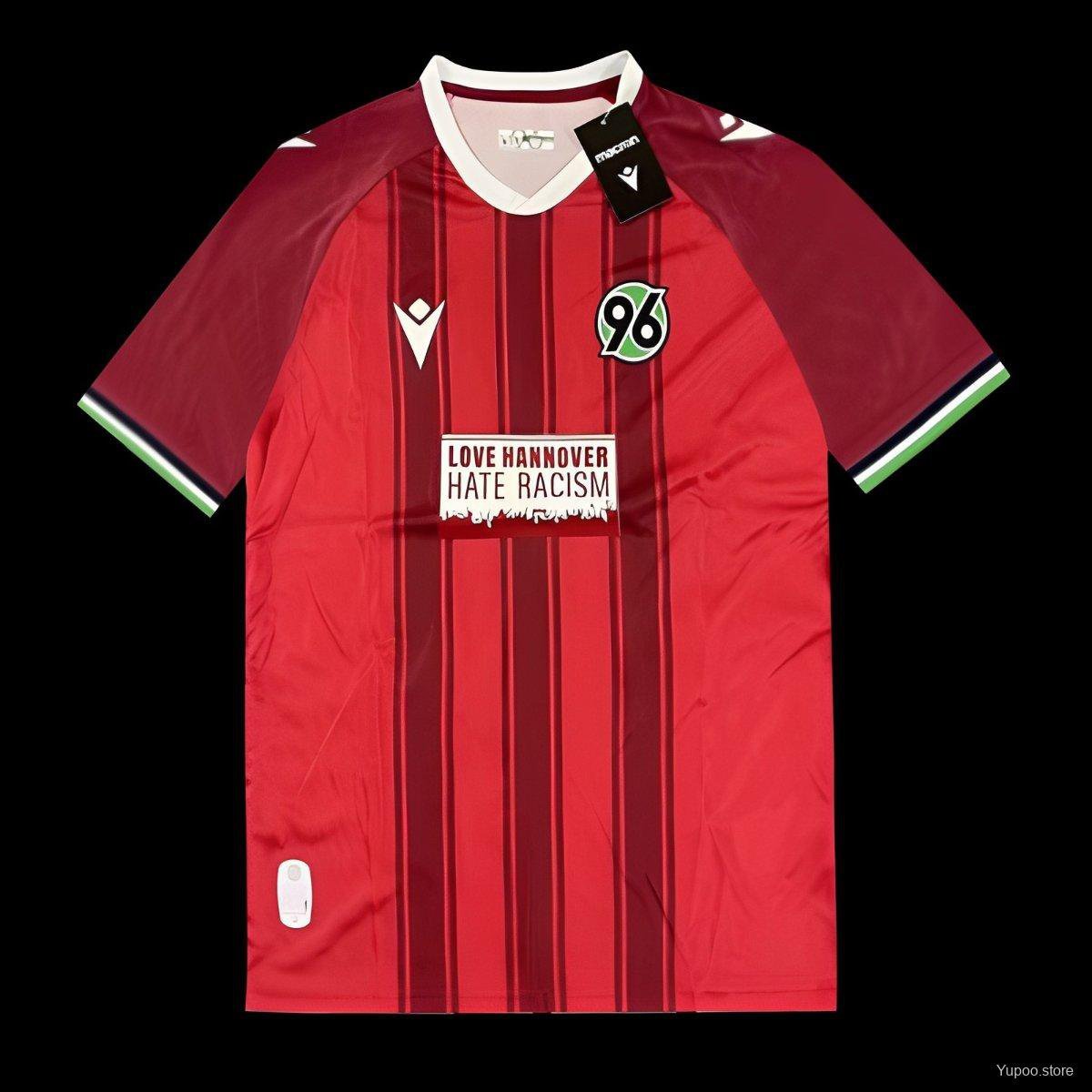 Hannover 96 Red with Vertical Stripe Pattern 25/26 Adult Soccer Futbol Football Jersey