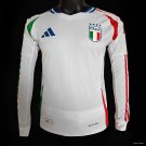Italy Away White Long Sleeve 2024 Player Authentic Soccer Football Futbol Jersey Kit