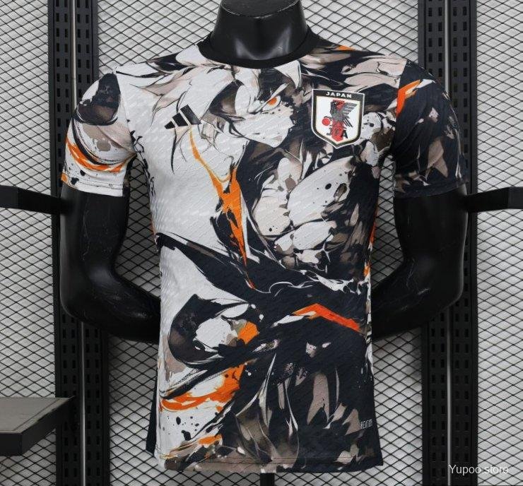Japan White with Abstract Ink Splash 2025 Player Soccer Football Futbol Adults Jersey