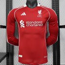 Liverpool Home 25/26 Long Sleeve Player Soccer Football Futbol Adults Jersey