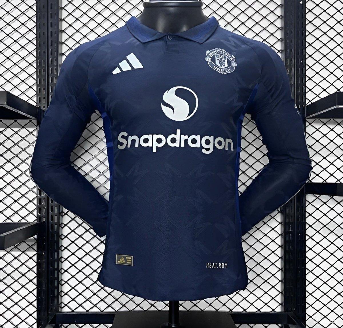 Manchester United Away Navy 24/25 Long Sleeves Player Authentic Soccer Football Futbol Jersey Kit