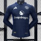 Manchester United Away Navy 24/25 Long Sleeves Player Authentic Soccer Football Futbol Jersey Kit