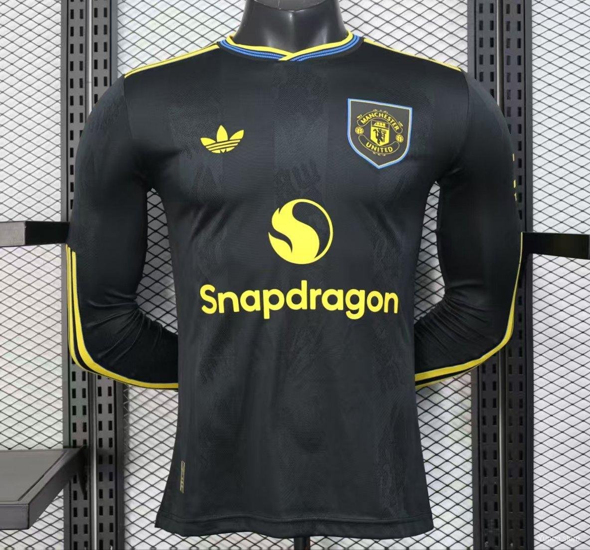 Manchester United Third Black 25/26 Long Sleeve Player Jersey