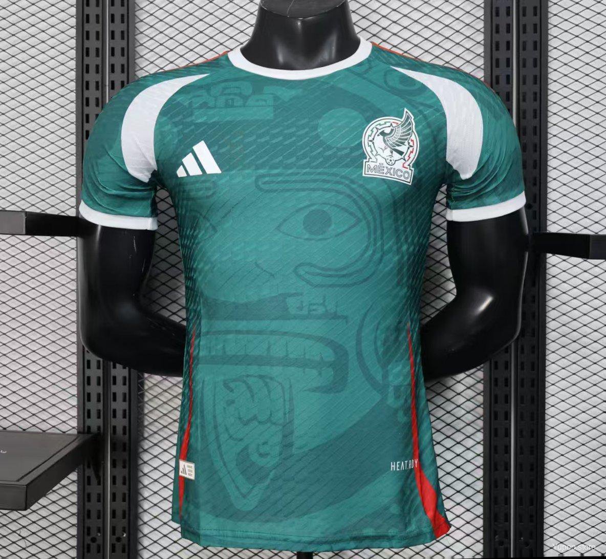 Mexico Green with Aztec Serpent Pattern 2025 Player Jersey