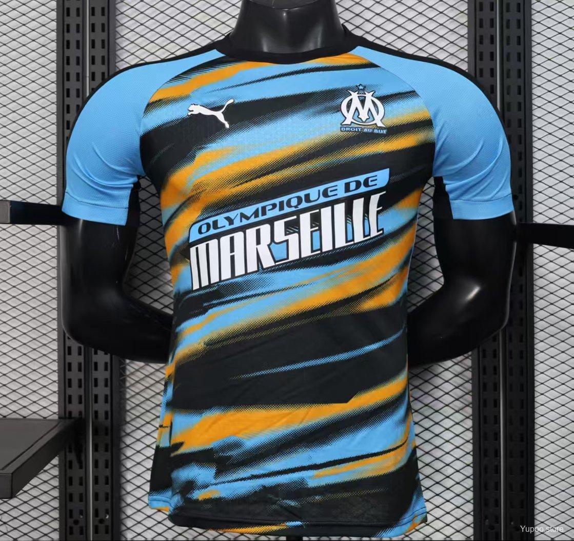 Olympique de Marseille Blue with Orange Gradient Stripe 25/26 Player Jersey
