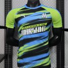 Olympique de Marseille Neon Green Blue Black Gradient Stripe 25/26 Player Jersey