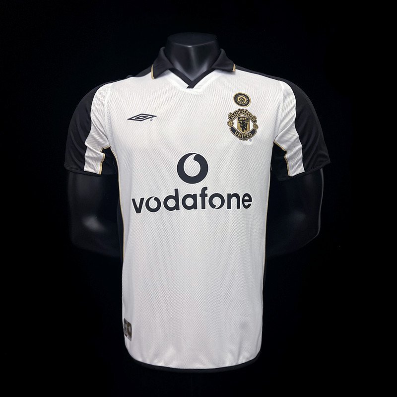 Retro Manchester United 100th Anniversary Edition White 2001/02 Adult Soccer Football Jersey