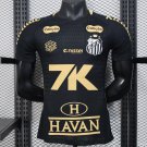 Santos FC Black with Textured Pattern Jersey With Full Sponsors 25/26 Player Jersey