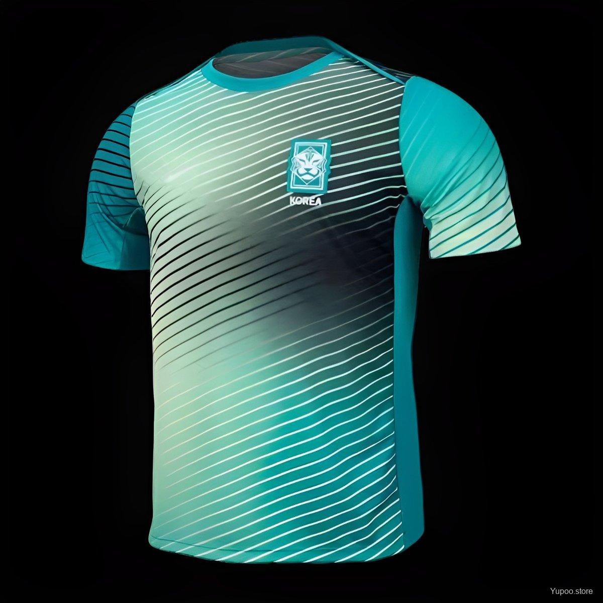 South Korea Pre-Match Diagonal Stripes 2024 Soccer Football Jersey