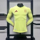 Spain Away Long Sleeve Yellow 2024 Player Authentic Soccer Football Futbol Jersey Kit