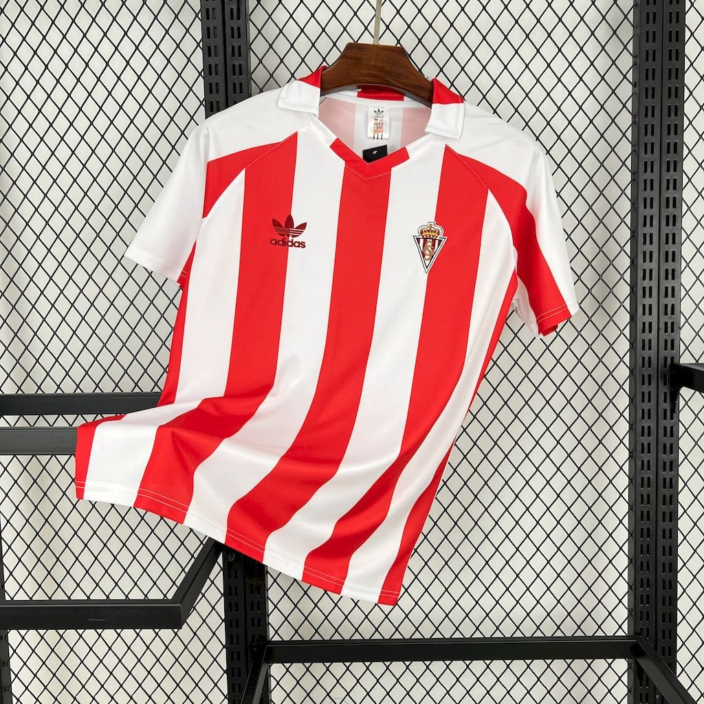Sporting de Gijon Home Retro 1980/81 Adult Soccer Football Futbol Jersey