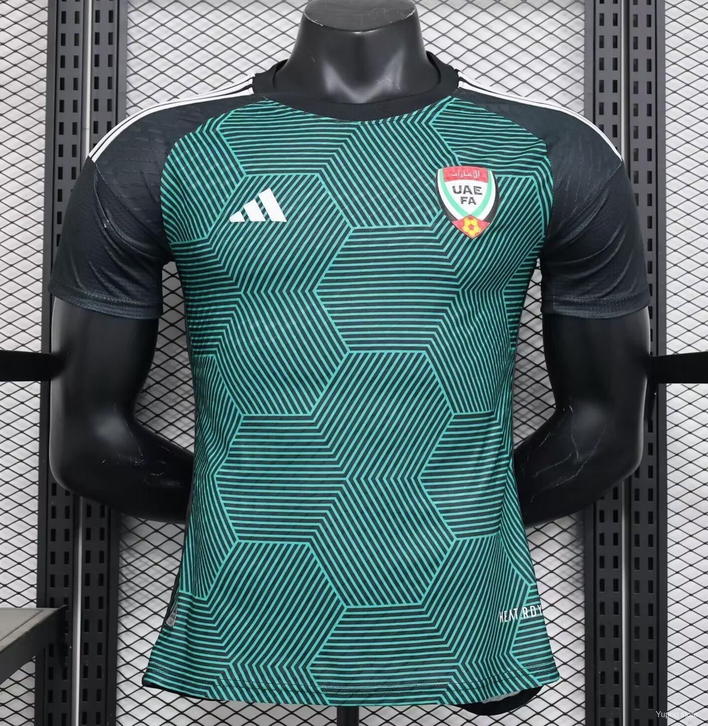 United Arab Emirates Away Green 2024 Player Authentic Soccer Football Futbol Jersey Kit