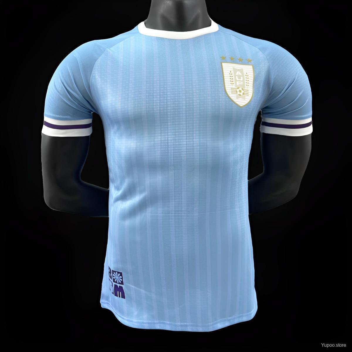 Uruguay Home 2024 Player Authentic Soccer Football Futbol Jersey Kit