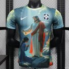 Brazil Light Blue with Jesus Christ Religious Artwork 2025 Player Jersey