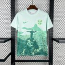 Brazil X Christ Special Edition 25/26 Soccer Football Jersey Kit - Green & White