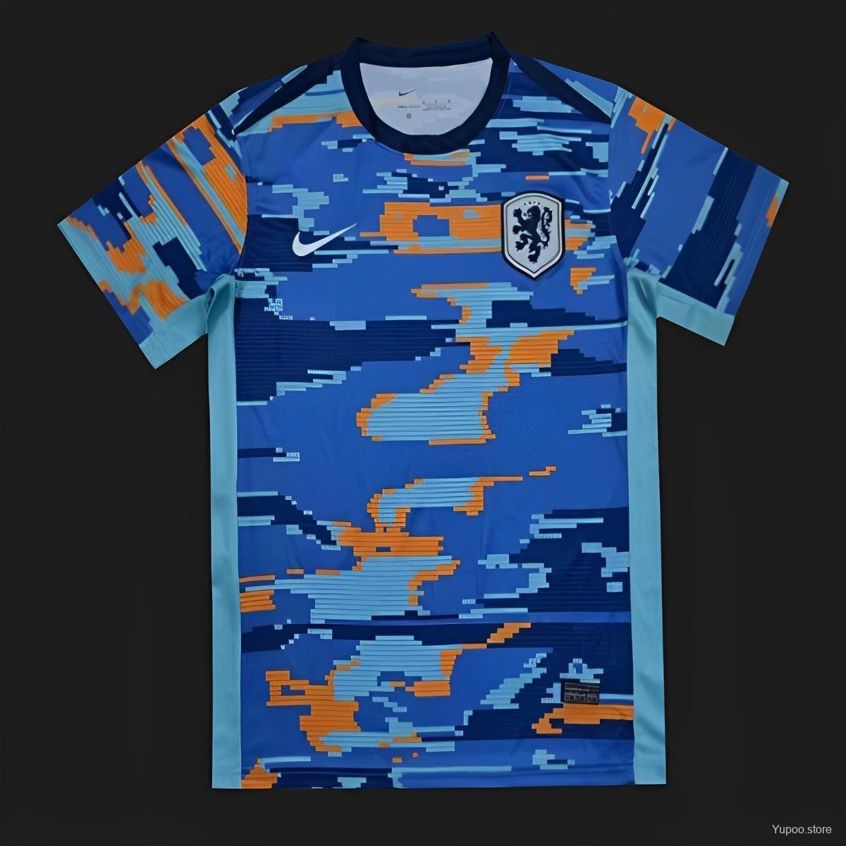 Netherlands Blue Pre-Match 2024 Adult Soccer Football Jersey