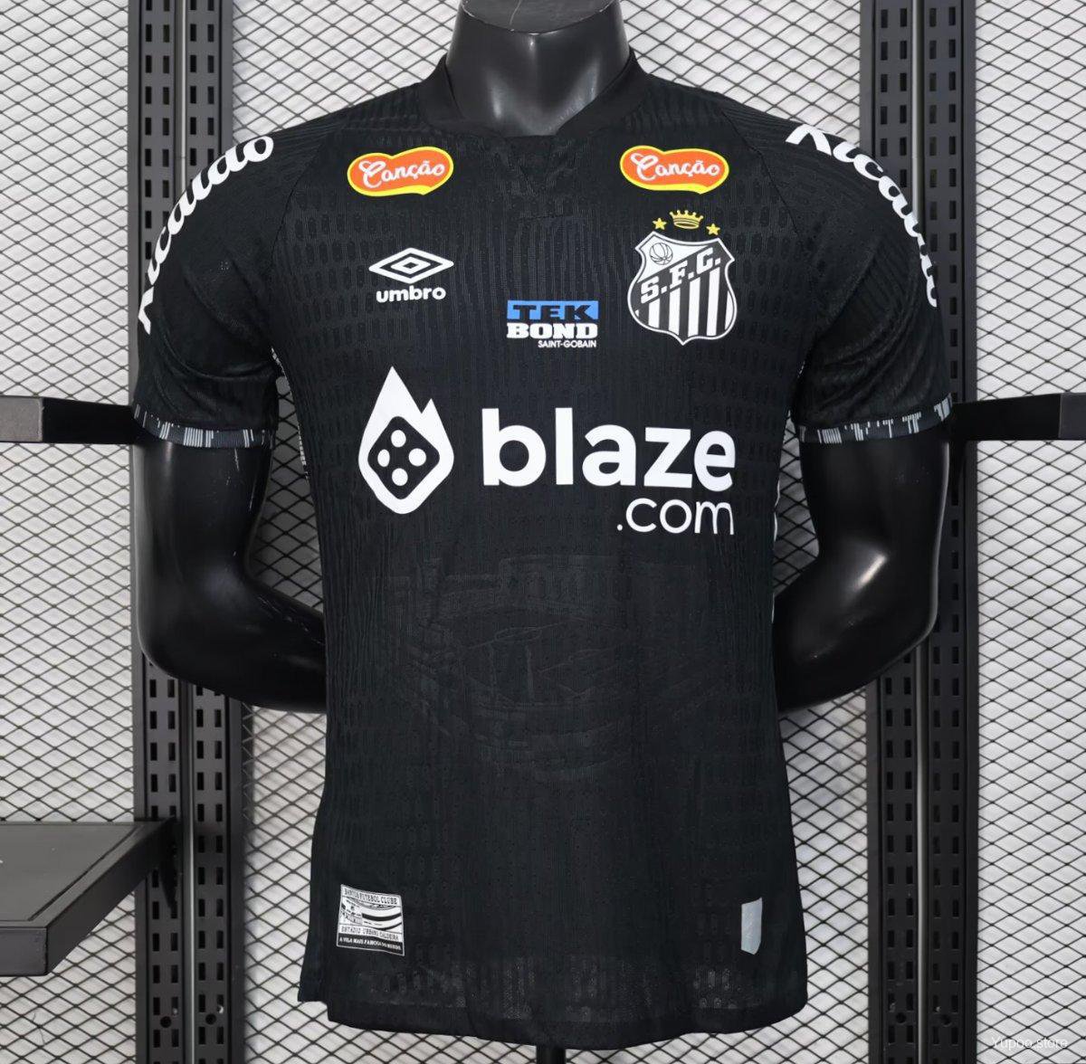 Santos FC Black with Geometric Pattern 25/26 Player Jersey
