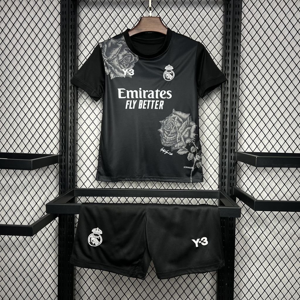 Real Madrid Y3 Rose Special Edition black 24/25 Youth_ Kids Kit Soccer Football Futbol Shirt Jersey