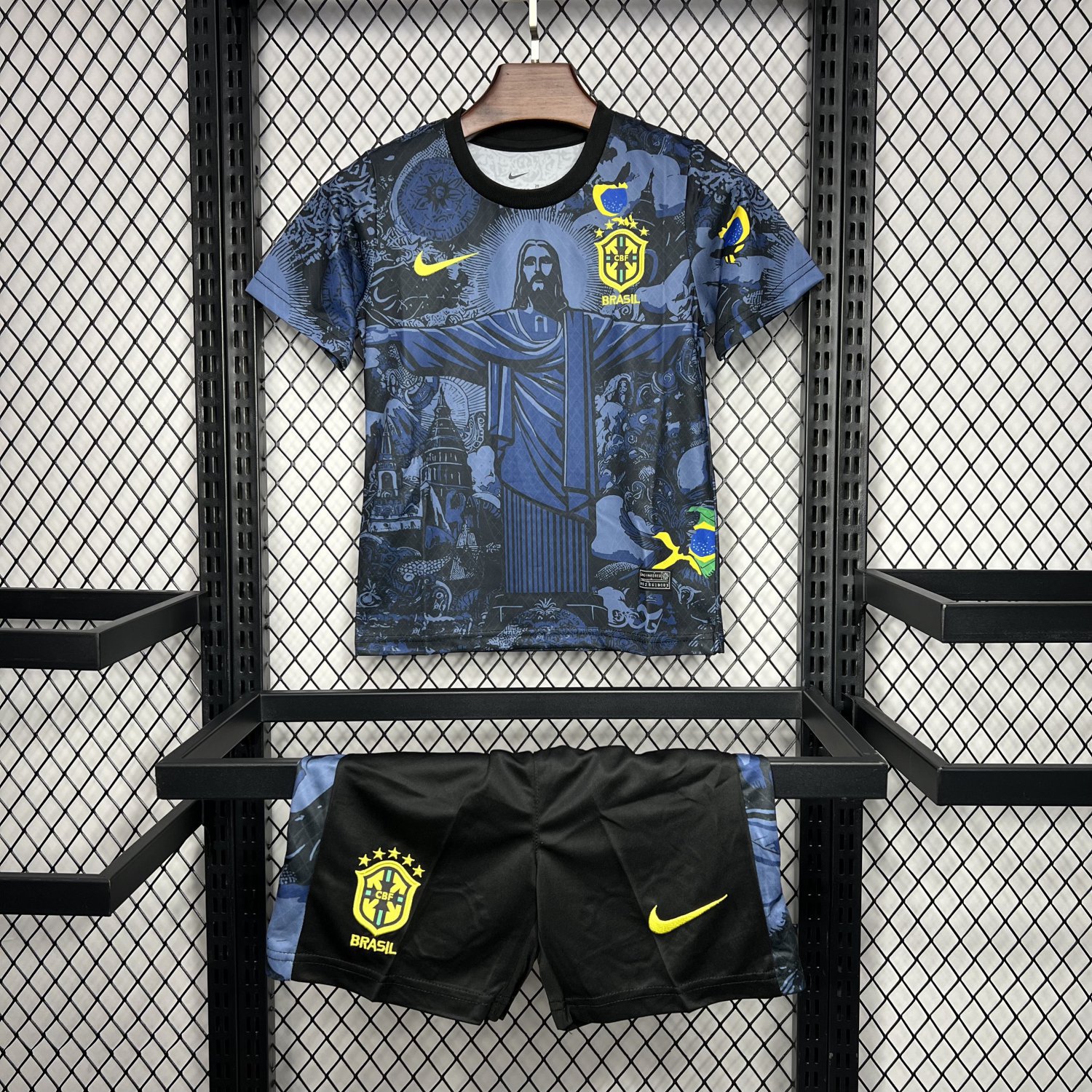 Brazil Special Edition Dark Blue 24/25 Youth_ Kids Kit Soccer Football Futbol Shirt Jersey