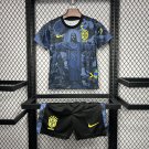 Brazil Special Edition Dark Blue 24/25 Youth_ Kids Kit Soccer Football Futbol Shirt Jersey