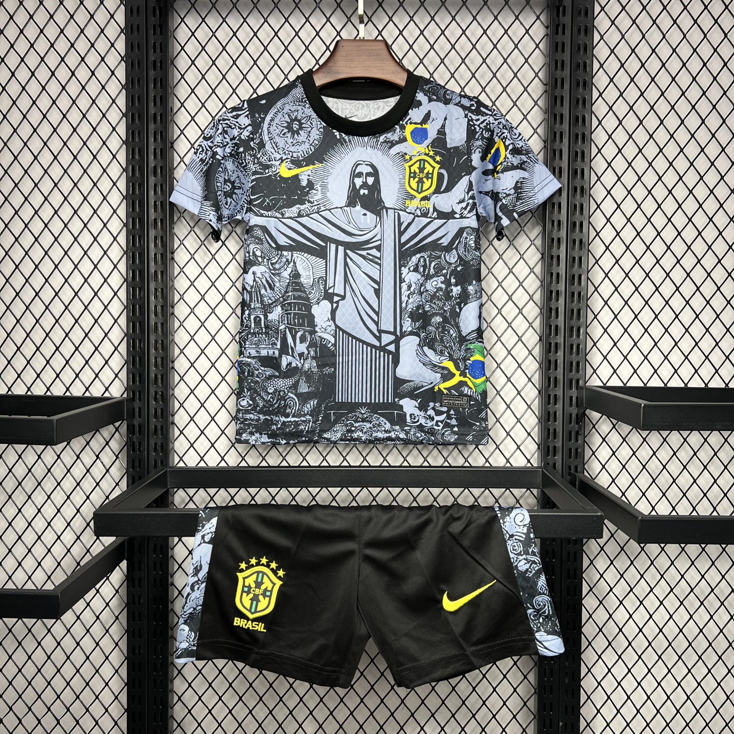Brazil Special Edition Gray 24/25 Youth_ Kids Kit Soccer Football Futbol Shirt Jersey