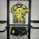 Brazil Special Edition Yellow 24/25 Youth_ Kids Kit Soccer Football Futbol Shirt Jersey