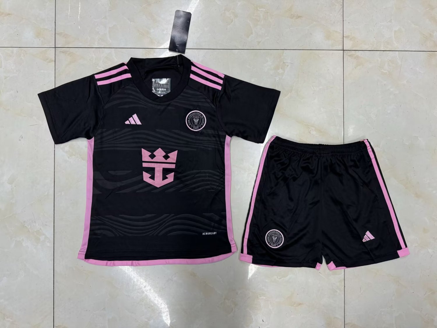 Inter Miami CF Away Black 2024 Youth_ Kids Kit Soccer Football Futbol Shirt Jersey