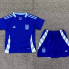 Kids Argentina away blue 2024 Jersey Soccer Football Youth_ Kids Jersey Kit