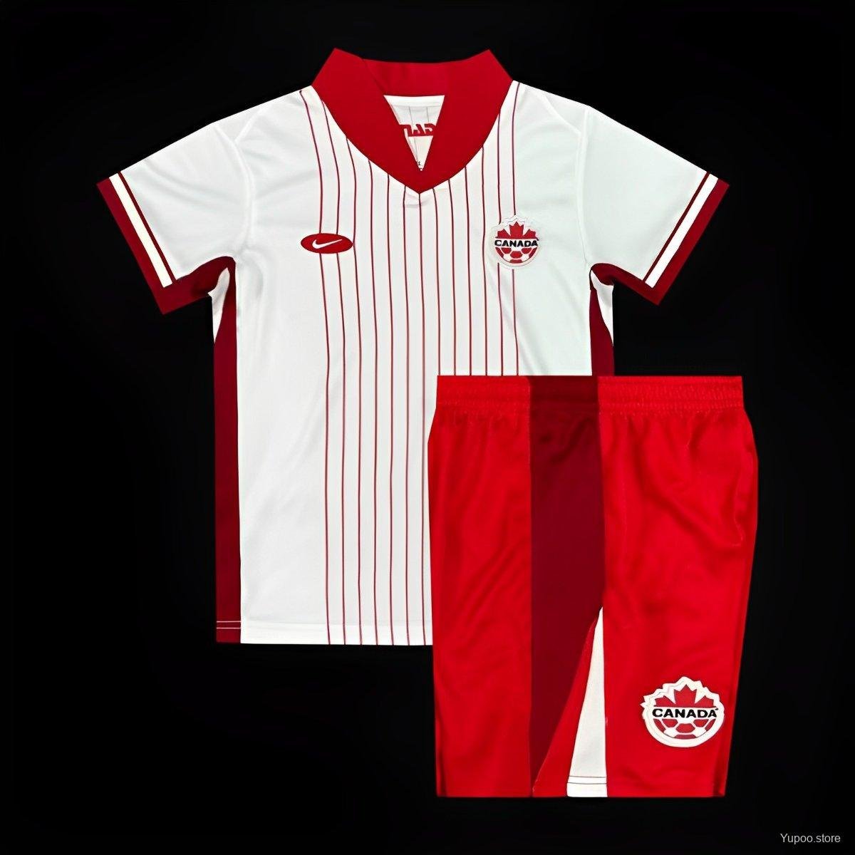 Kids Canada Away White 2024 Youth_ Kids Jersey Kit
