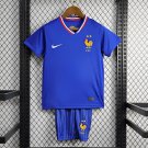 Kids France Home 24/25 Soccer Football Youth_ Kids Jersey kit