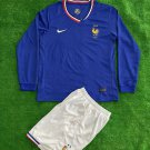 Kids France home long sleeve 2024 Soccer Football Futbol Jersey Kit