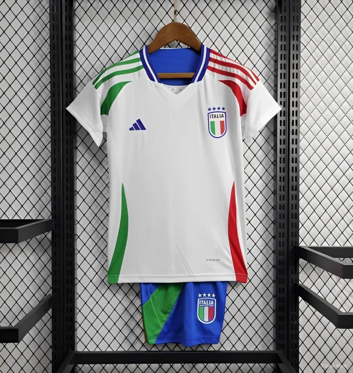 Kids Italy Away White 2024 Home Youth_ Kids Kit Jersey