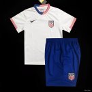 Kids USA Home 2024 Youth_ Kids Kit Soccer Football Futbol Shirt Jersey