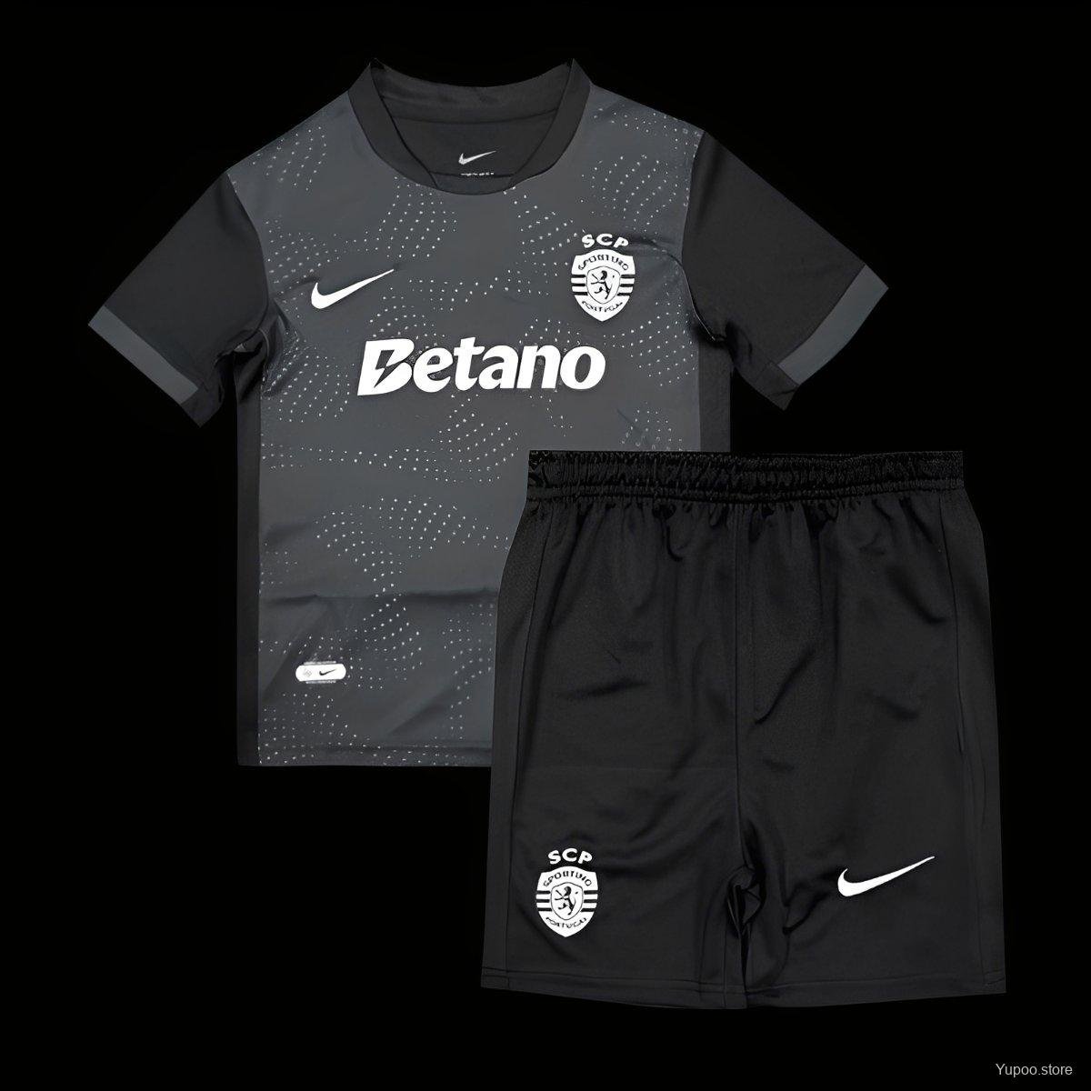 Sporting Lisbon Forth Black 25/26 Kids Jersey