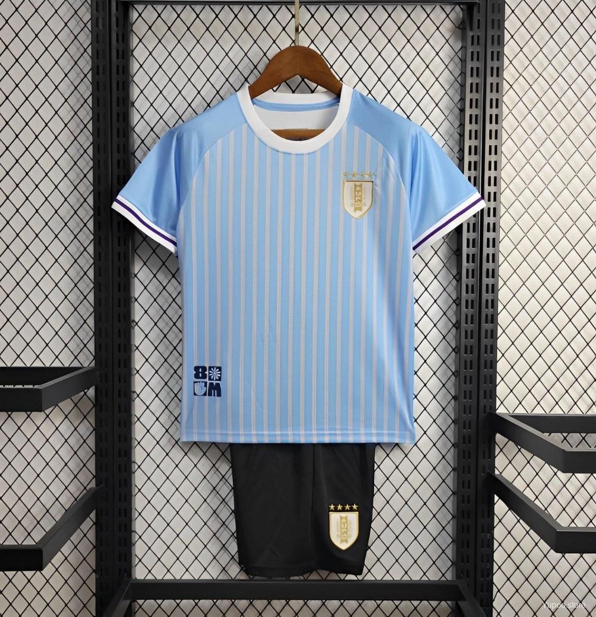 Uruguay Home 2024 Youth_ Kids Kit Soccer Football Futbol Shirt Jersey