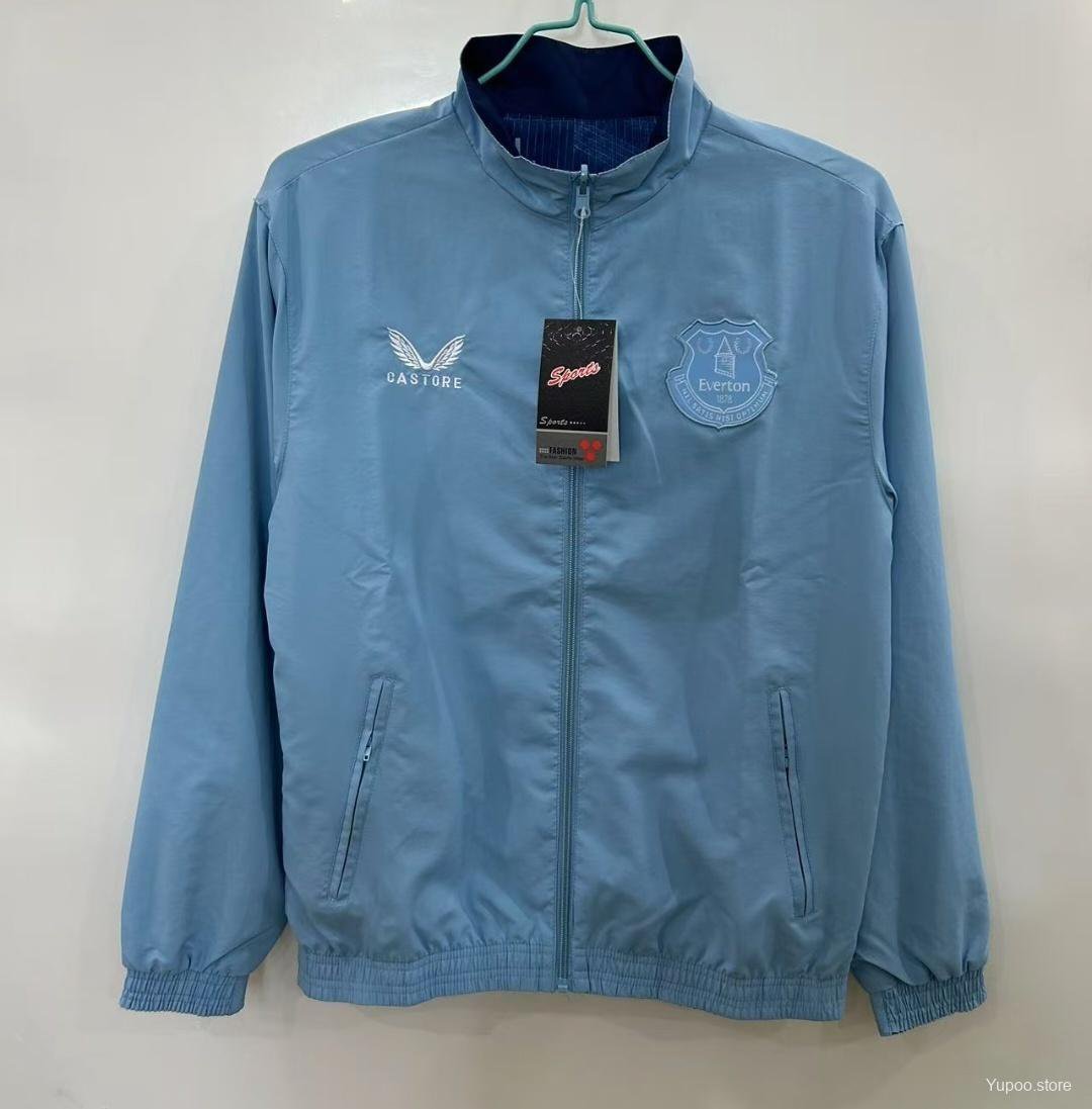 Everton Blue with Stadium Blueprint Pattern Reversible 25/26 Windbreaker Jacket