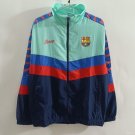 FC Barcelona Mint Green & Navy with Chevron Stripe Pattern 25/26 Windbreaker Jacket