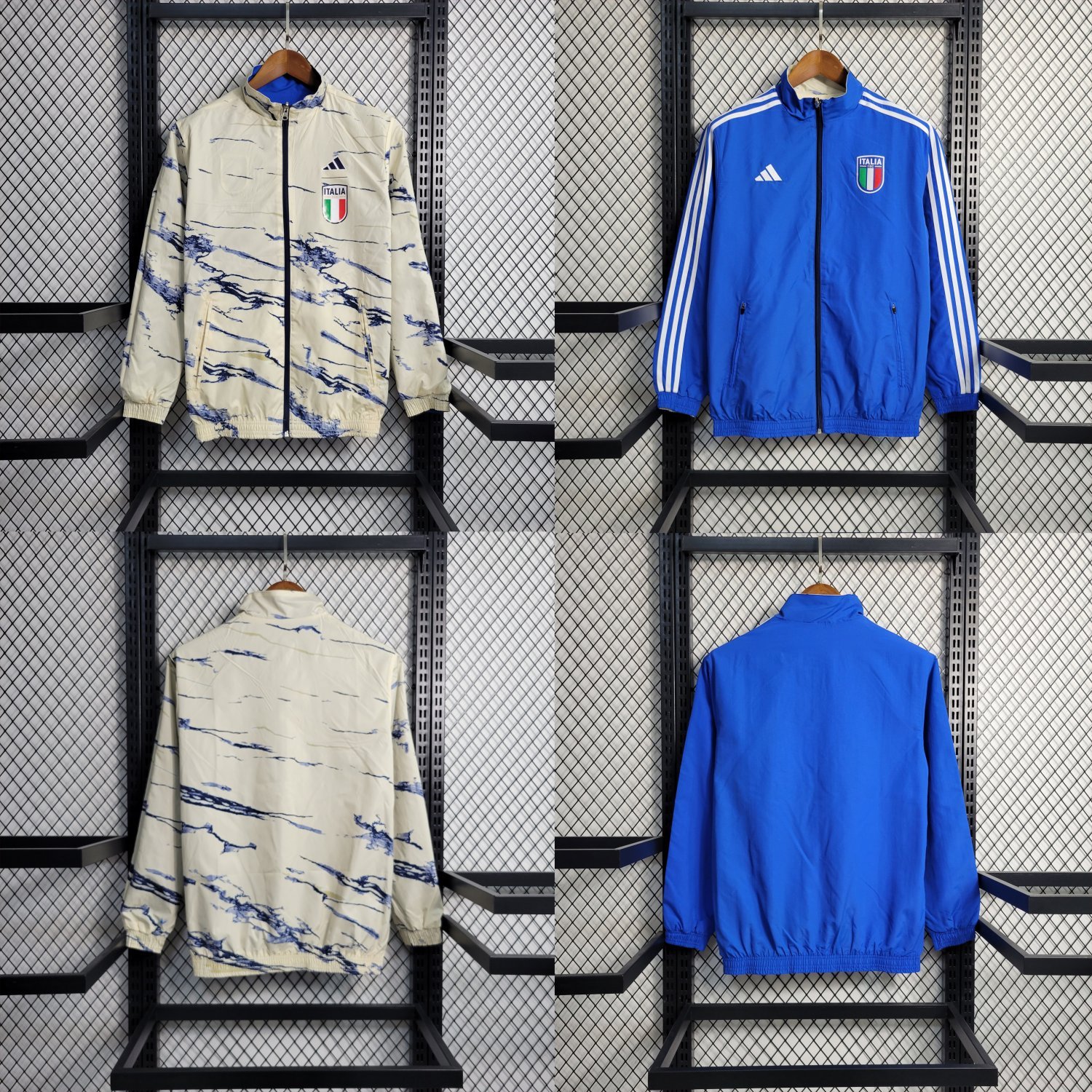 Italy Windbreaker Reversible 2 in 1 Style Blue_ White Jacket Uniform