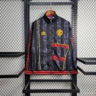 Manchester United Jacket Retro Black Pattern 25/26 Windbreaker Jacket