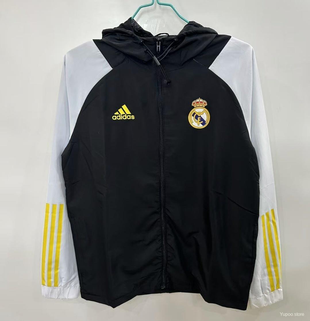 Real Madrid Black_White 25/26 Windbreaker Jacket