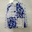Real Madrid White with Blue Geometric Pattern 25/26 Windbreaker Jacket