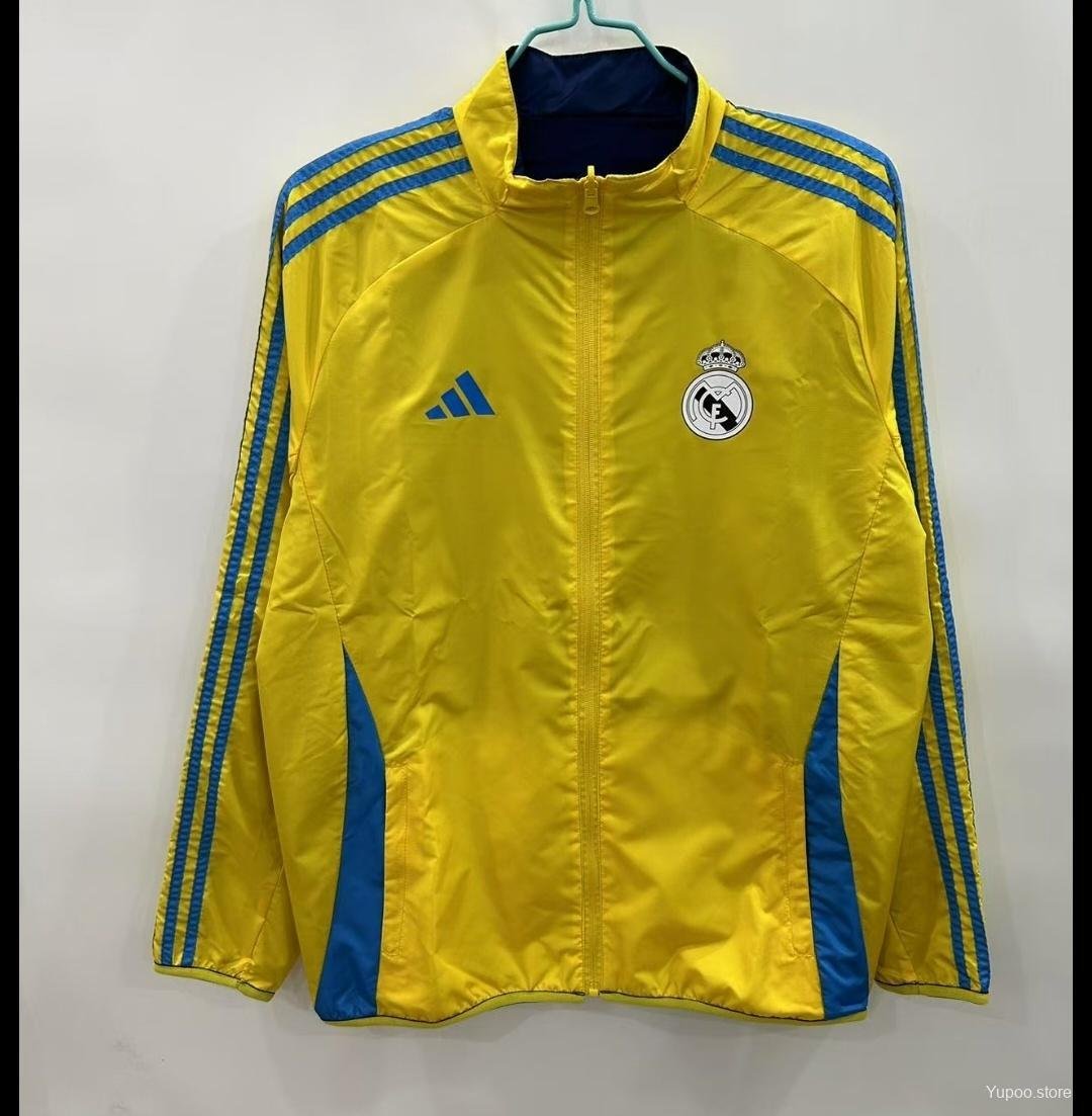 Real Madrid Yellow Reversible 2025 Windbreaker Jacket