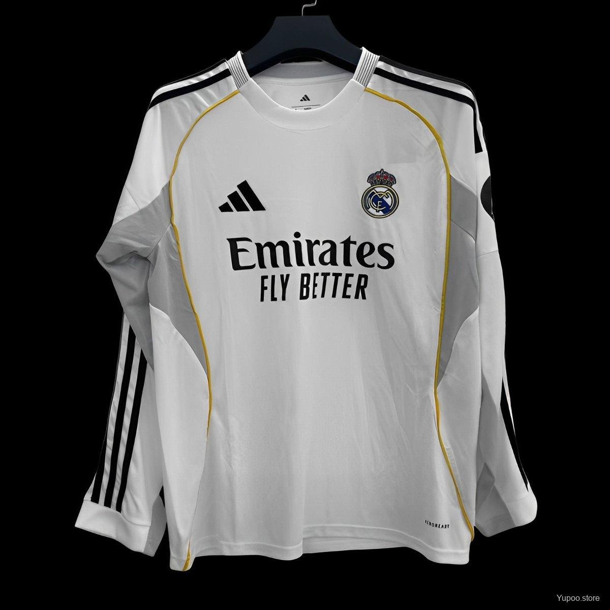 Real Madrid Home 25/26 Long Sleeves Jersey