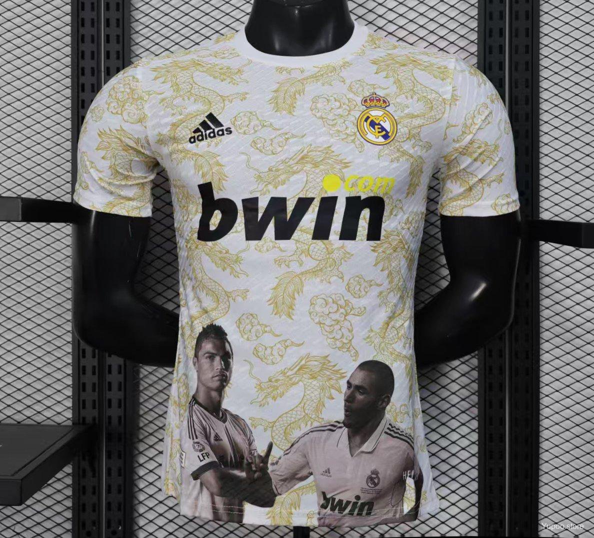 Real Madrid White with Golden Dragon 25/26 Player Jersey