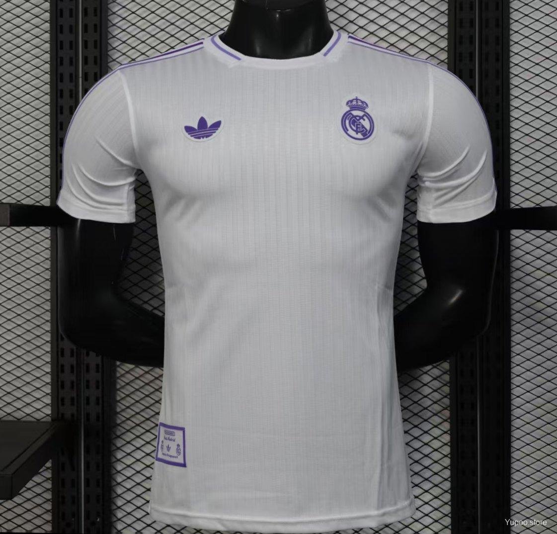Real Madrid White with Purple Trim 25/26 Player Jersey