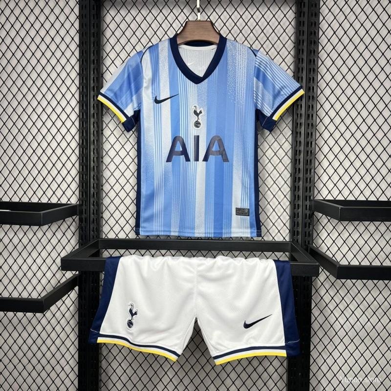 Tottenham Hotspur Away Blue 24/25 Youth_ Kids Kit Soccer Football Futbol Shirt Jersey